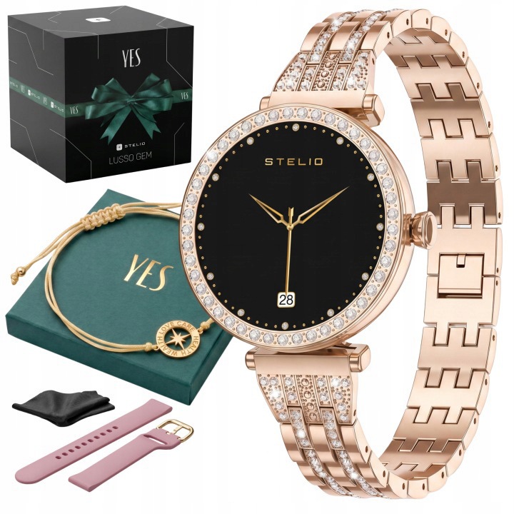 Smartwatch Stelio Lusso Gem Ai Złoty Bransoletka Yes