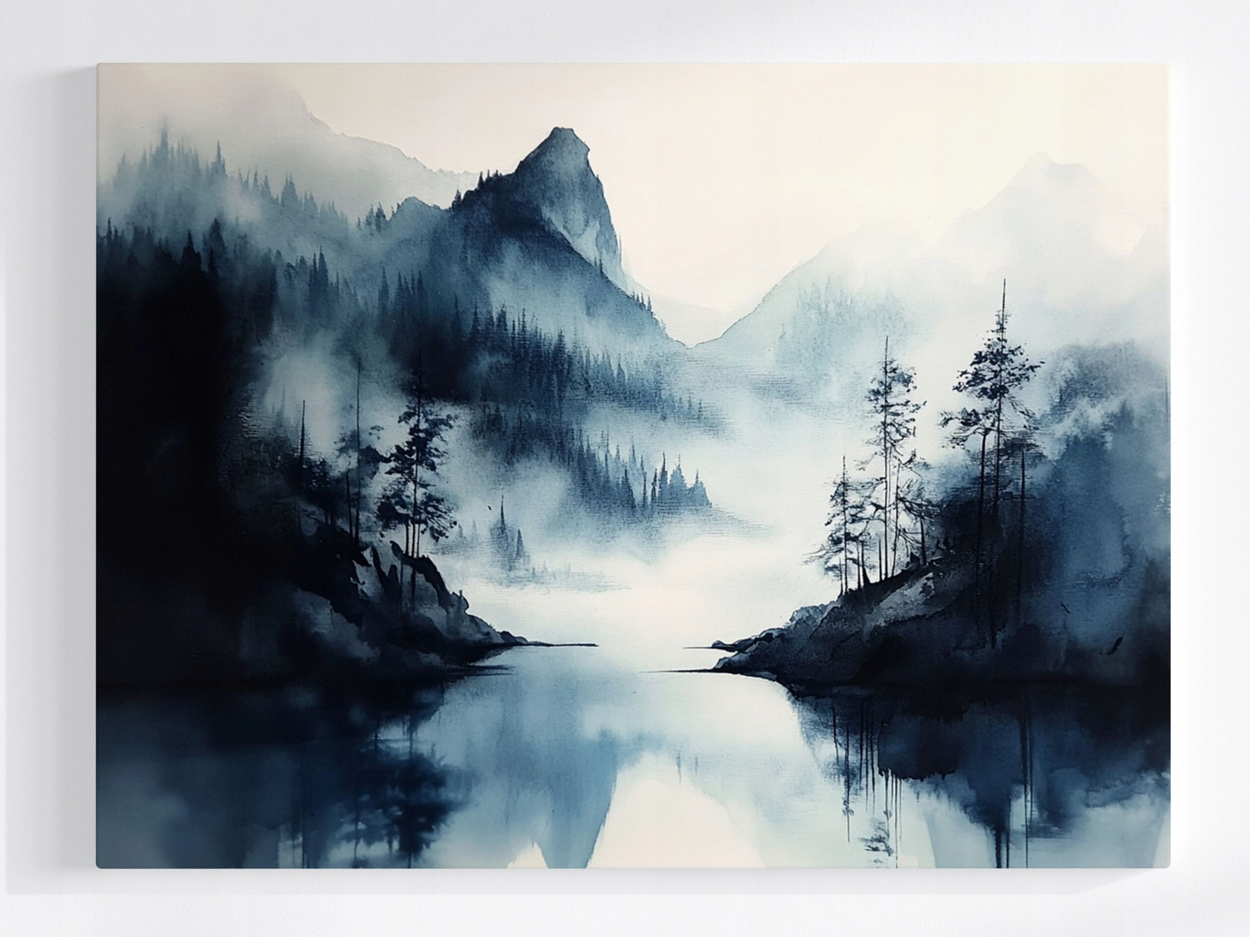 Obraz Na Plátně Canvas Krajina Hory Jezero Voda Stromy 80x60