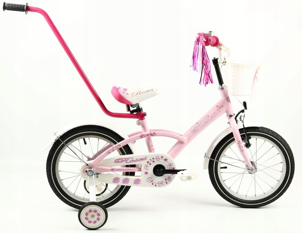 Rower 16 cali dla dziewczynki Turbo Roses, pastelowy róż Polski produkt