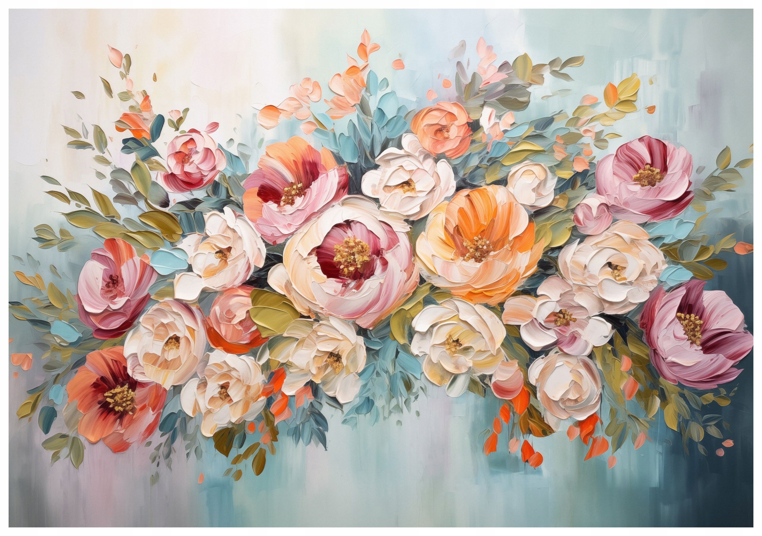 Vliesová fototapeta Pastelové akvarelové květiny do ložnice 368x254 lepidlo