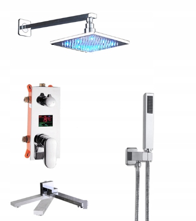 Podomietkový Displej Dažďovej Sprchy Led 25 CM, Chróm