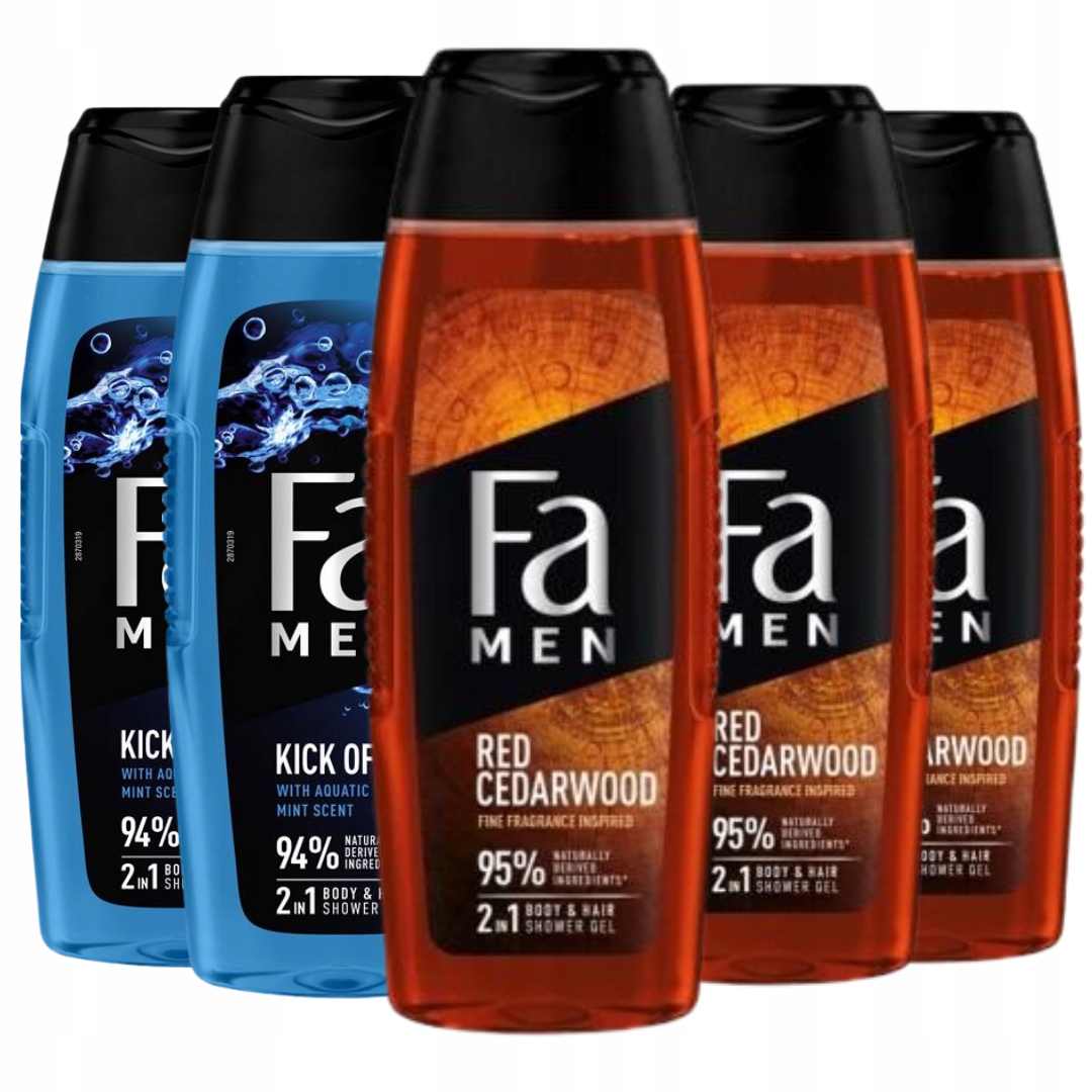 Fa Men sprchový gel Aromatická vůně Formule 2v1 Pánská sada 5x400 ml