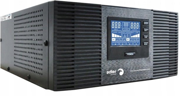 Záložní zdroj Ups Adler CO-sinusUPS-600W- LCD, 600W 230V, 12V