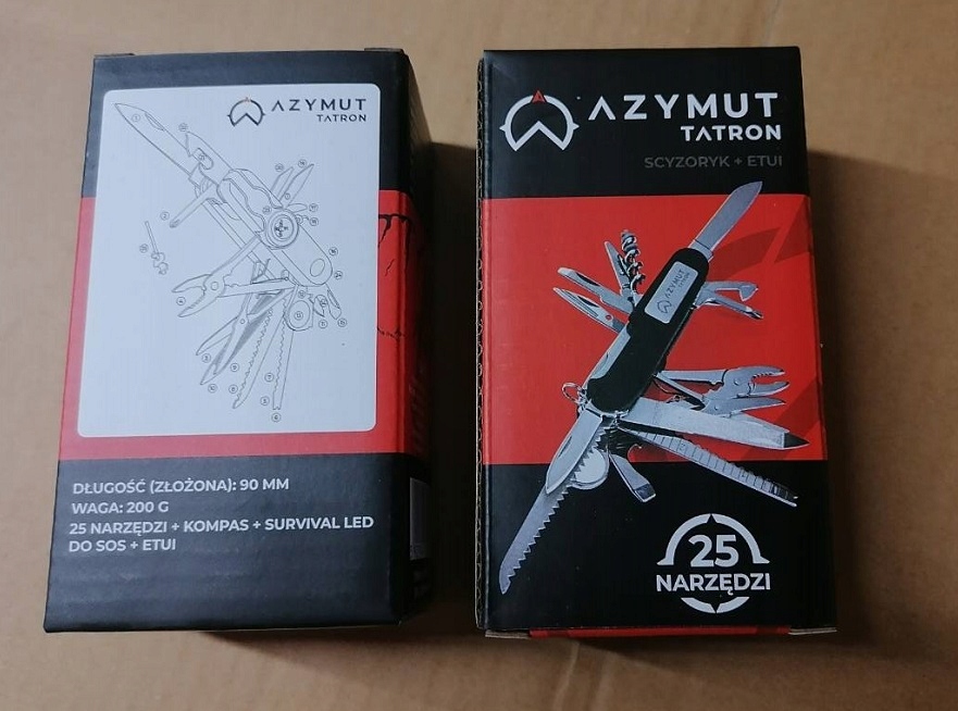 Scyzoryk AZYMUT Tatron 25 w 1 Narzędzie Wielofunkcyjne + kabura 90mm Materiał narzędzi stal