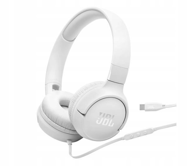 Słuchawki przewodowe Jbl Tune 520C Usb-c Nauszne Mikrofon Białe