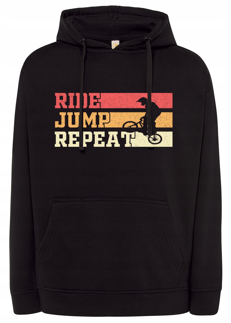 Pánská mikina s kapucí Bmx Ride Jump Repeat Dárek Pro Jezdce 4XL