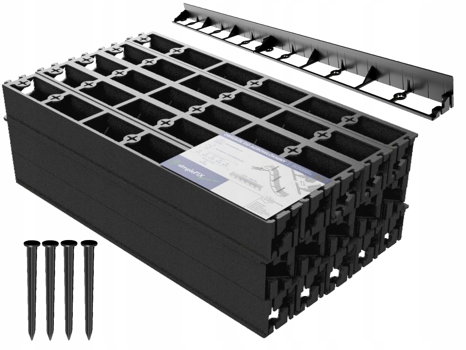 Zahradní lem trávníku 30 m 240 kolíků 50 mm Polský výrobek