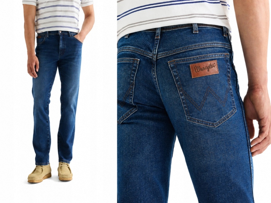 Wrangler Texas pánské jednoduché džínové kalhoty modré Cardinal W38 L32