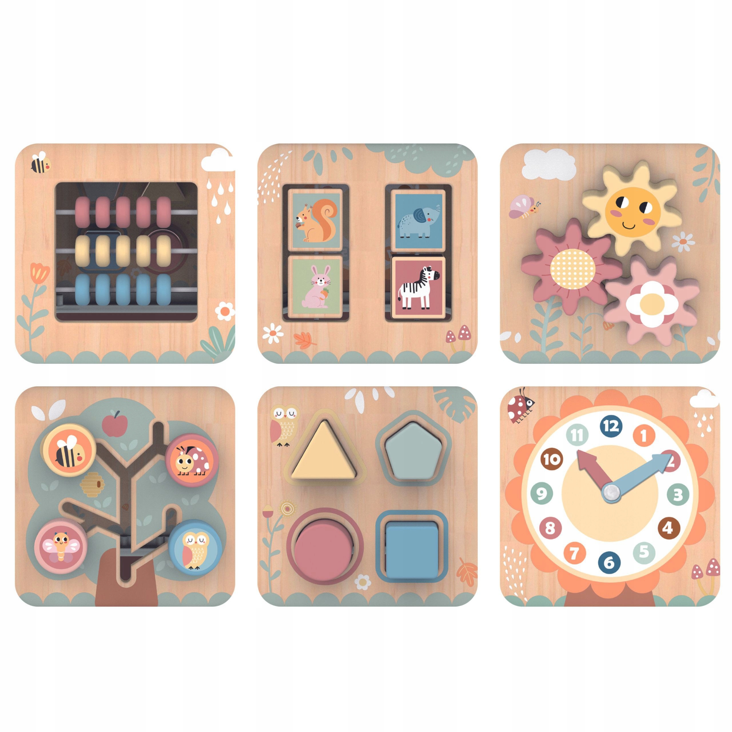 INTERAKTYWNY DREWNIANY SZEŚCIOKĄT MONTESSORI OTWIERANE PUDEŁKO TOOKY TOY Wiek dziecka 18 m +