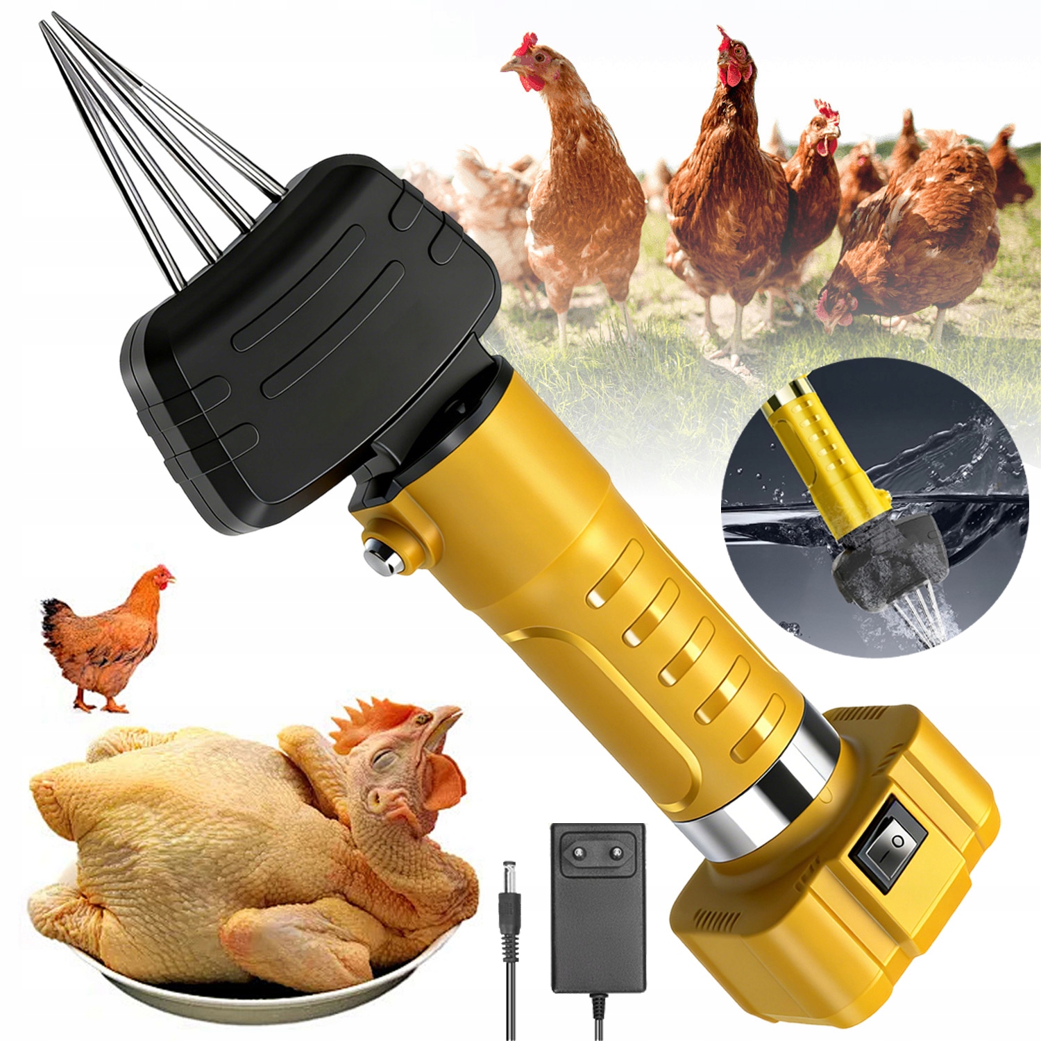 Škubací Stroj Na Kuřata, Kachny, Husy Vodotěsný Odstraňovač Peří Drůbeže