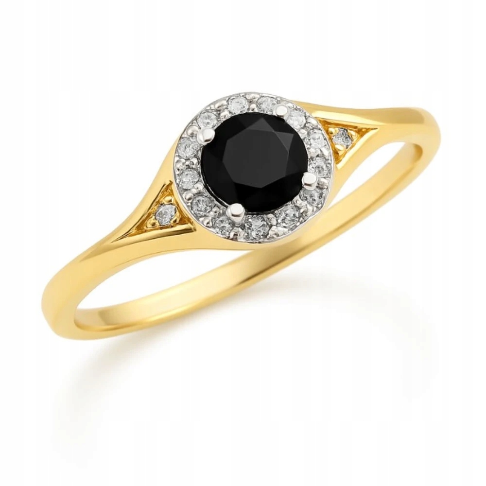 Prstýnek S Černým Očkem 585 Elegantní Černá Barva VEL.22