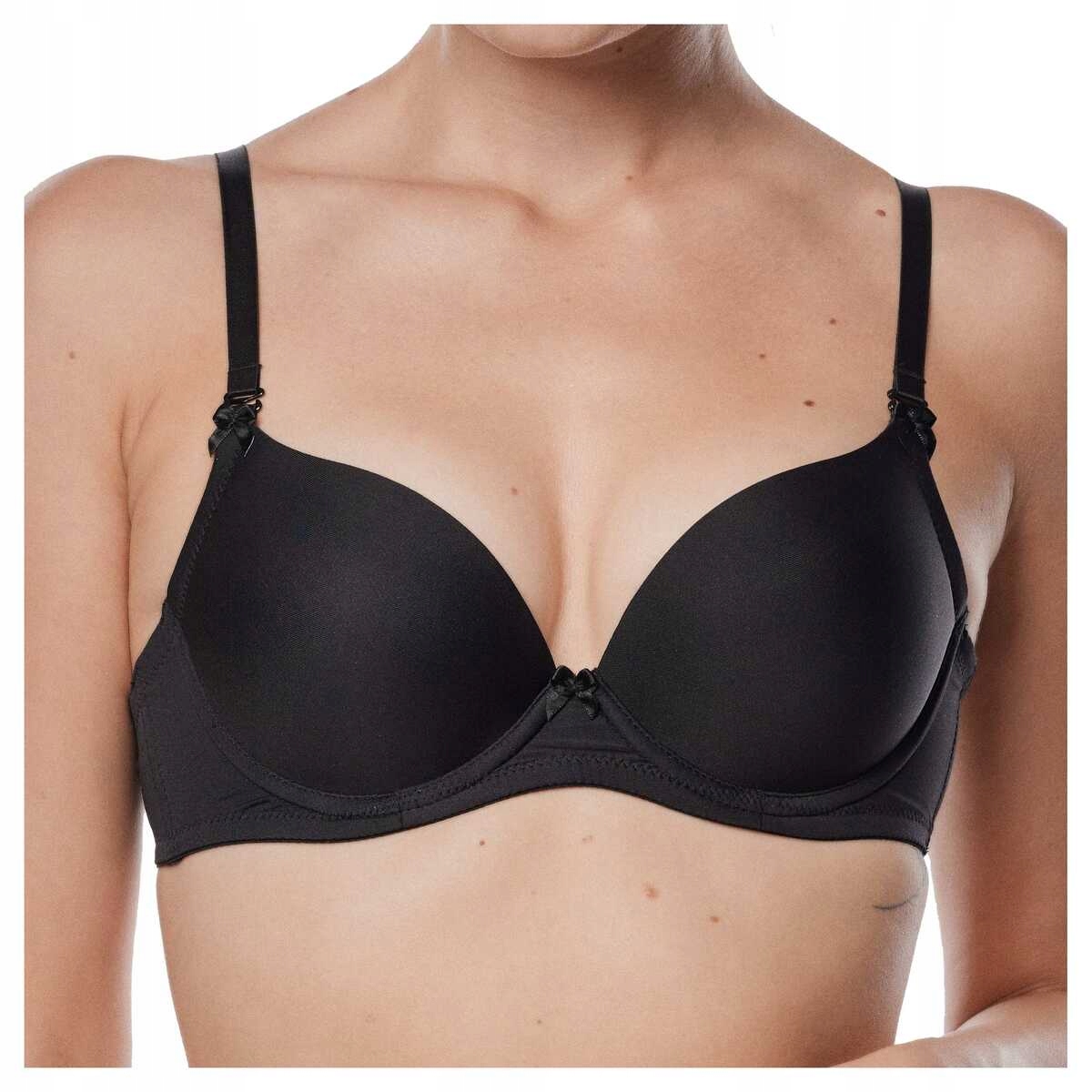 Mefemi Dvojitá push up podprsenka hladká podprsenka Ida černá 80D