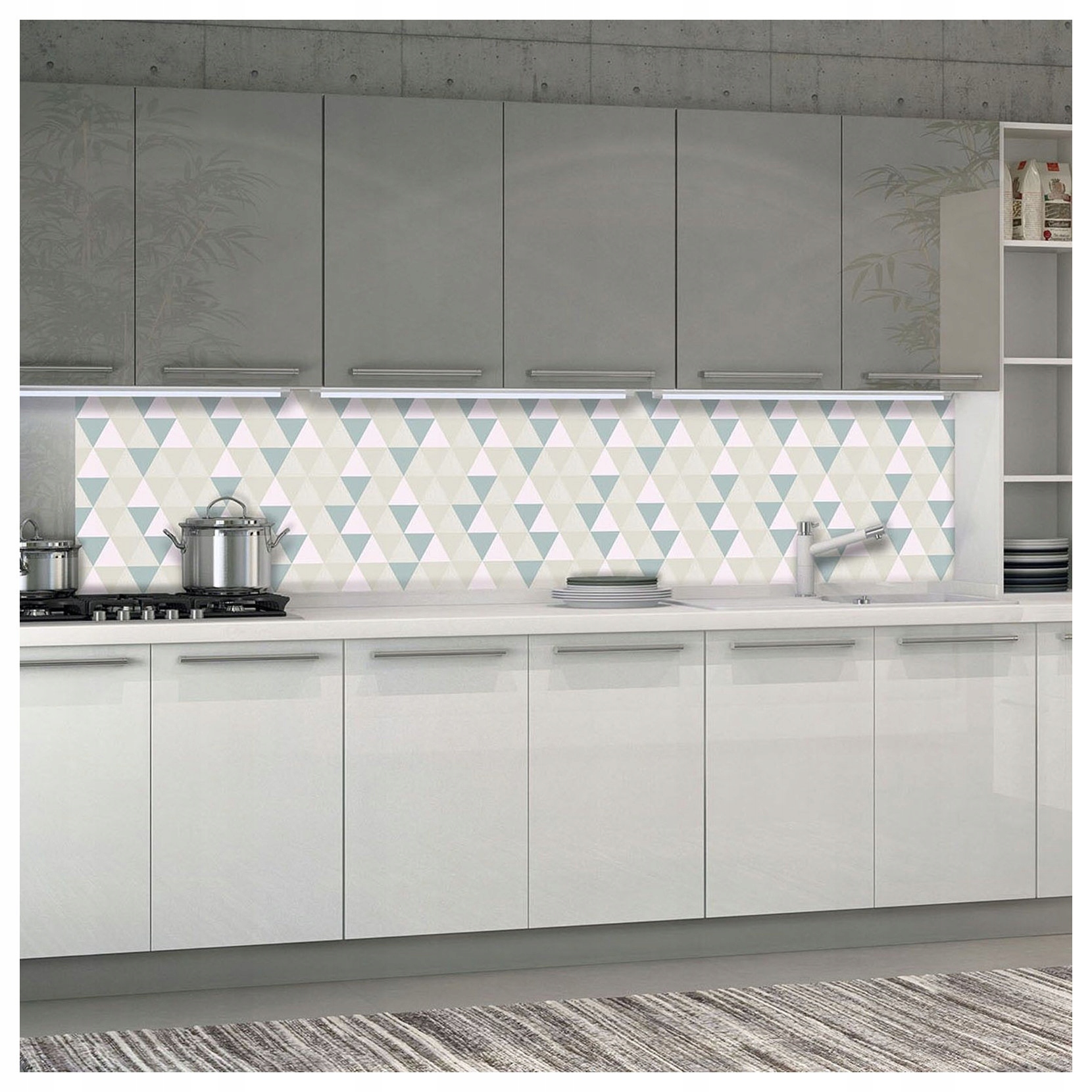 Fototapeta Geometrie a trojúhelníky Pastelové odstíny Světle Modrá 250x60 lepidlo