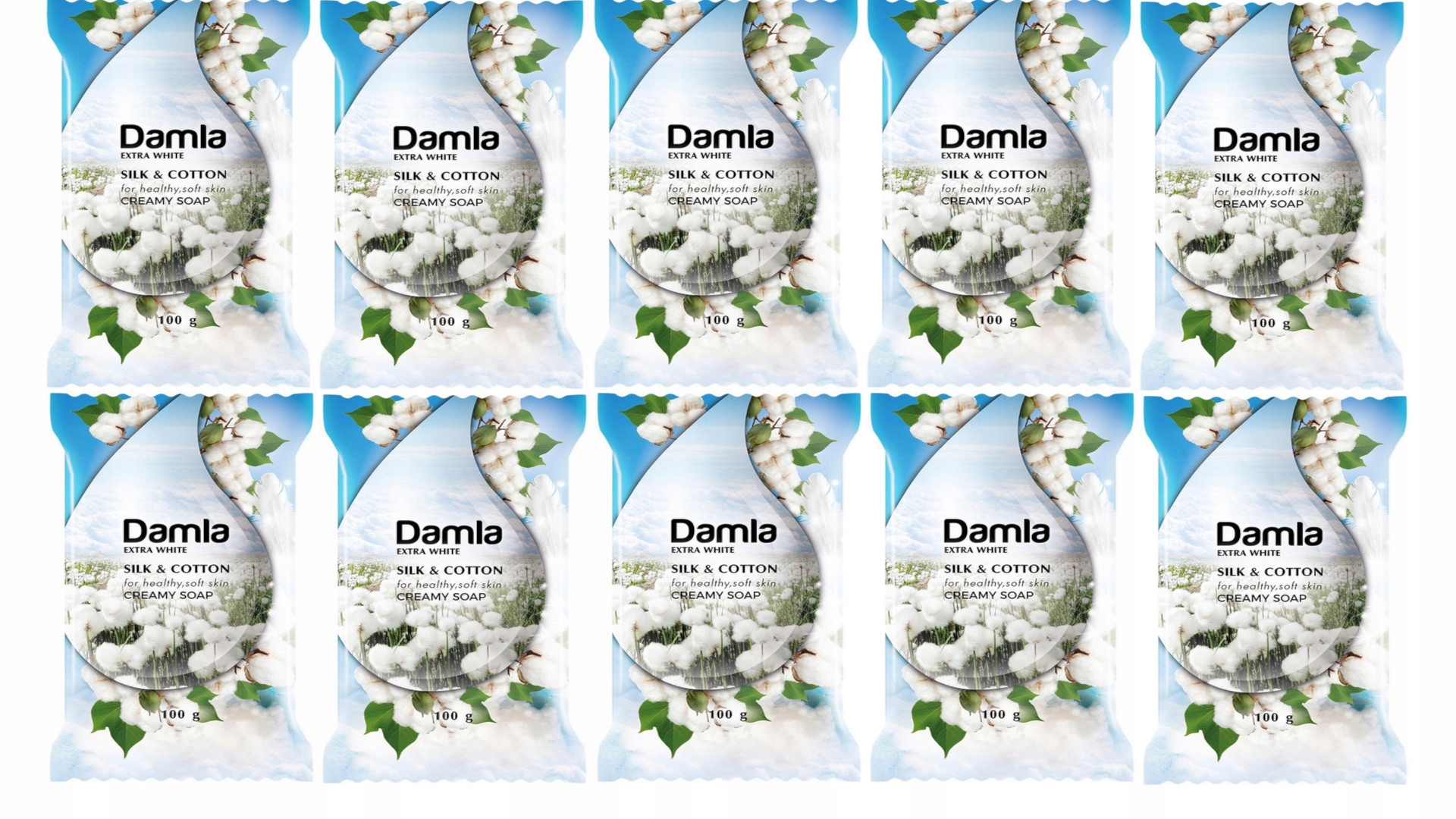 

10X Damla Mydło W Kostce Jedwab Bawełna 100G Białe