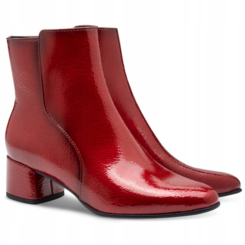 Dámské kotníkové boty červené Eko Marco Tozzi 2-25302-45 566 Dk.red Pat. VEL..36