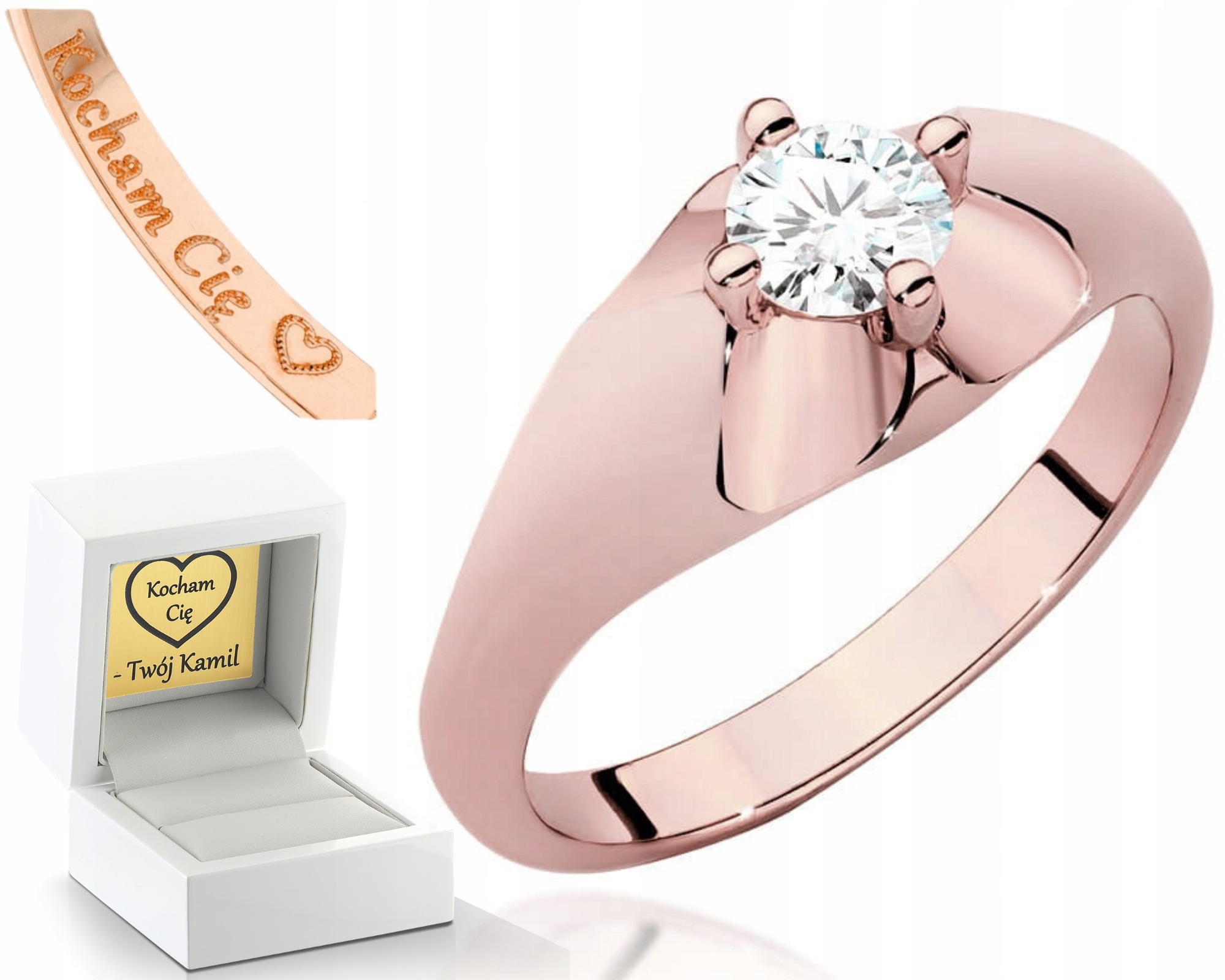 Prstýnek 14K Růžové Zlato, Laboratorní Diamant, Luxusní