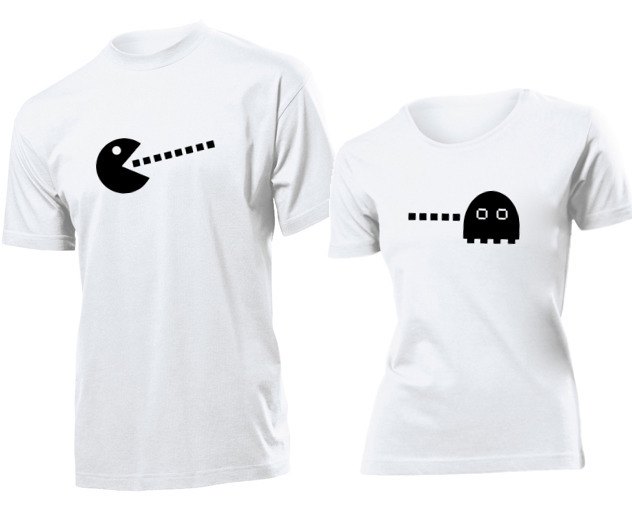 

Koszulki dla par Pacman I Duszek Walentynki M