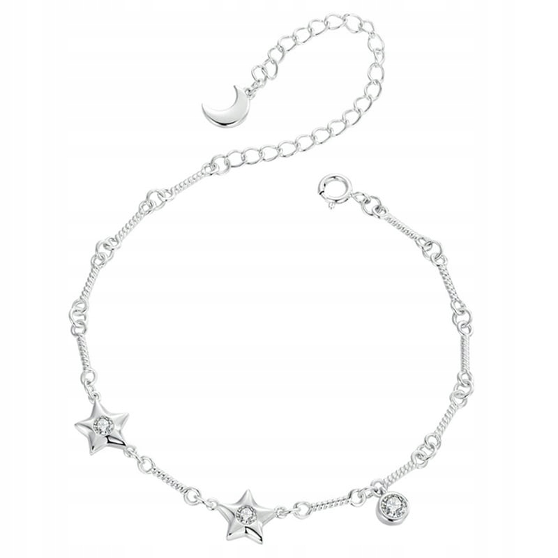 Stříbrný náramek Dámský náramek Hvězdičky Zirkony Stříbro 925 Trusky