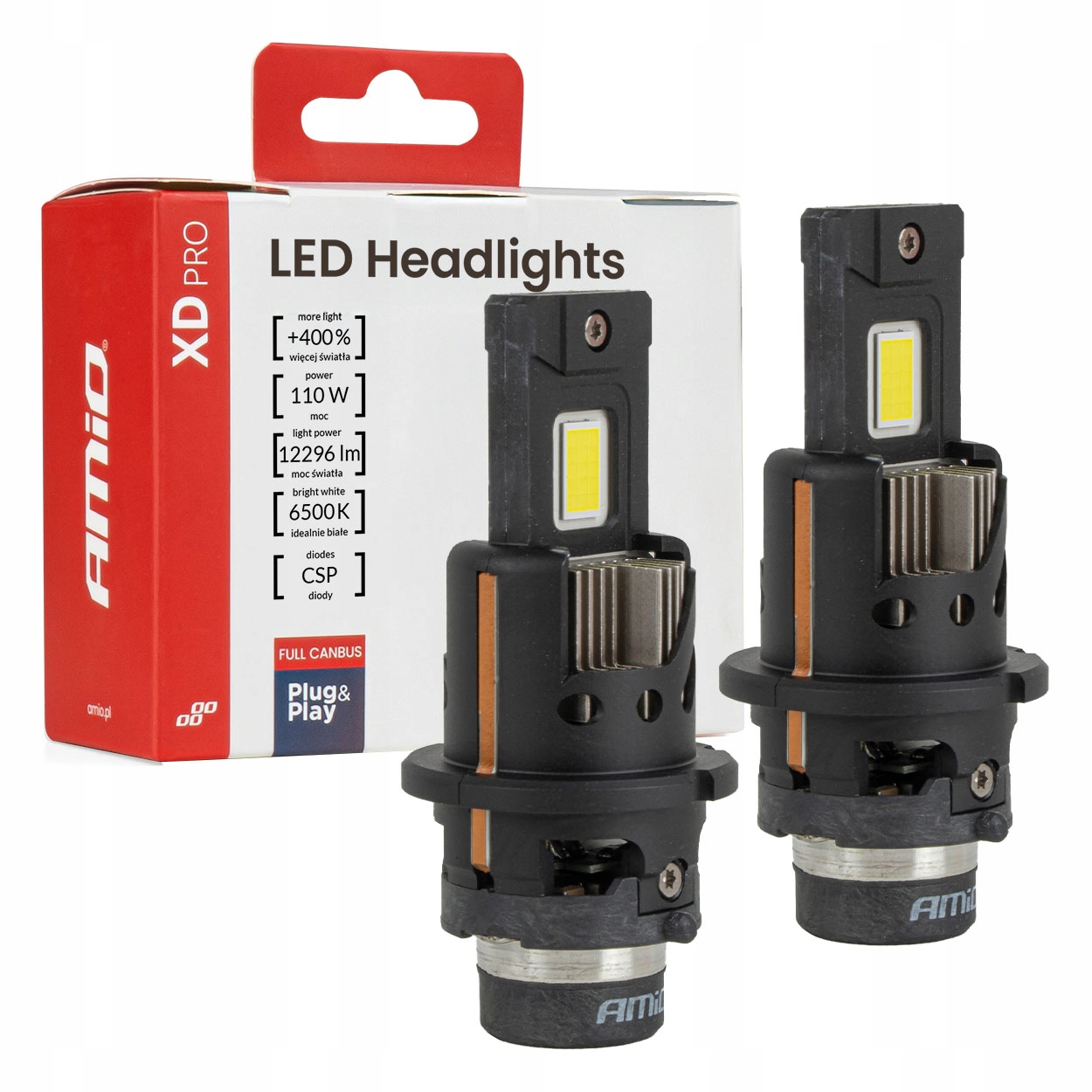 Led žiarovky pre D2S/D2R Full Canbus 6500K AMiO XD Pro