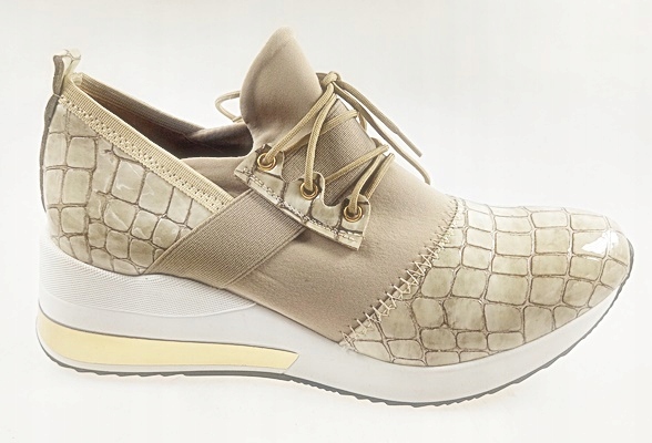 Olivia Shoes 2113 polobotka béžová kostkovaná vel 38