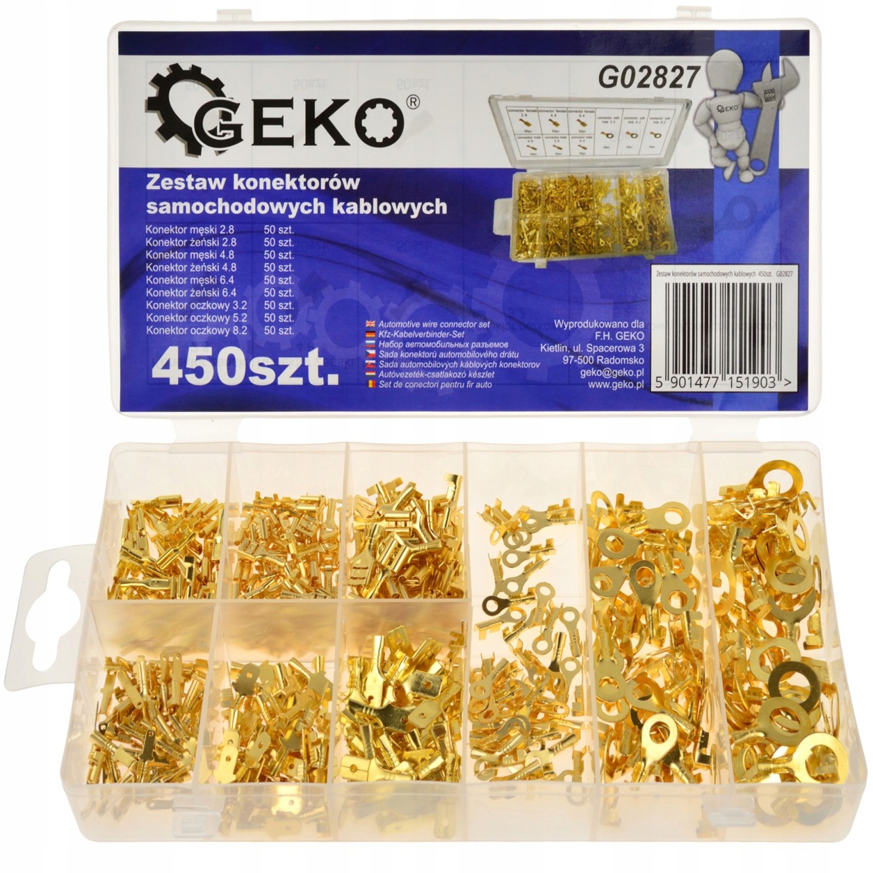 ZESTAW KONEKTORÓW SAMOCHODOWYCH KABLOWYCH 450szt.