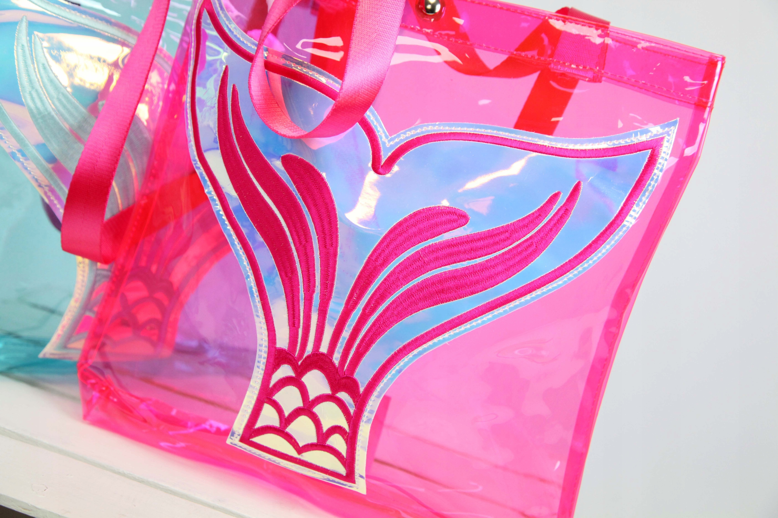 Torba Na Ramię Przezroczysta Pink Transparentna Marka inna