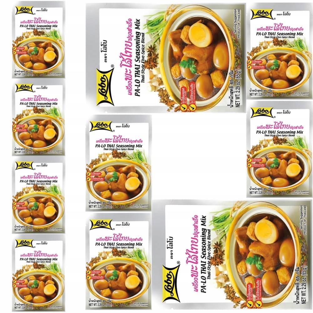 Levně 10x Thajské Koření Pět 5 Pět příchutí Směs Pa-lo Prášek 65g Lobo