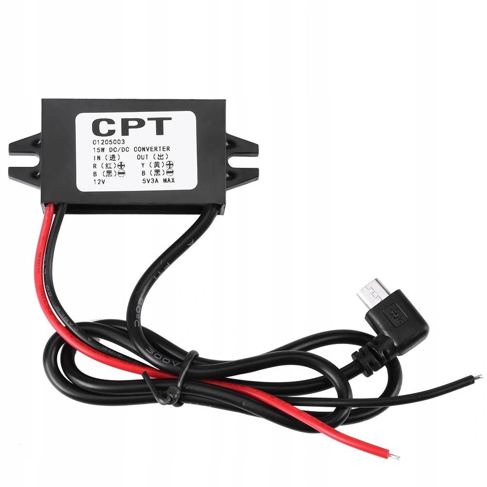 PRZETWORNICA DC - NAPIĘCIA KONWERTER 12V-5V USB DC-DC