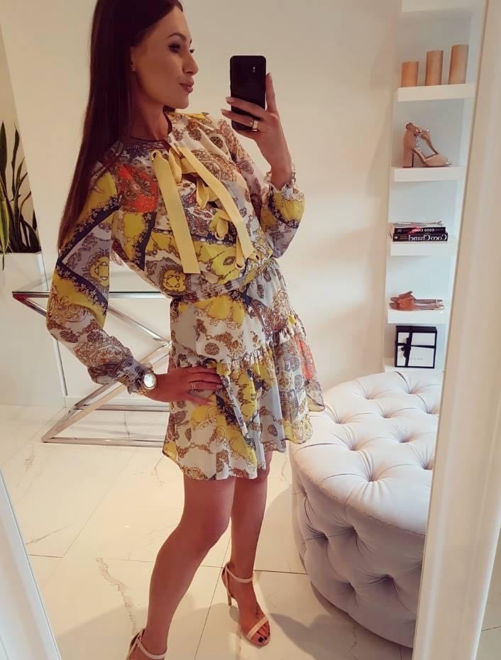 Šaty Šedé se zlatým Lalous vel L