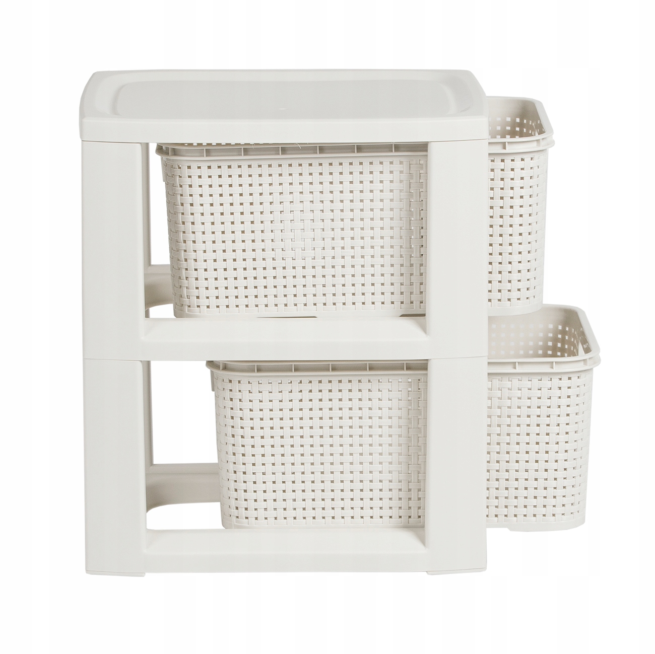 REGAŁ KOMODA PÓŁKA Z 2 KOSZAMI RATTAN BRANQ 1727 Liczba szuflad 2