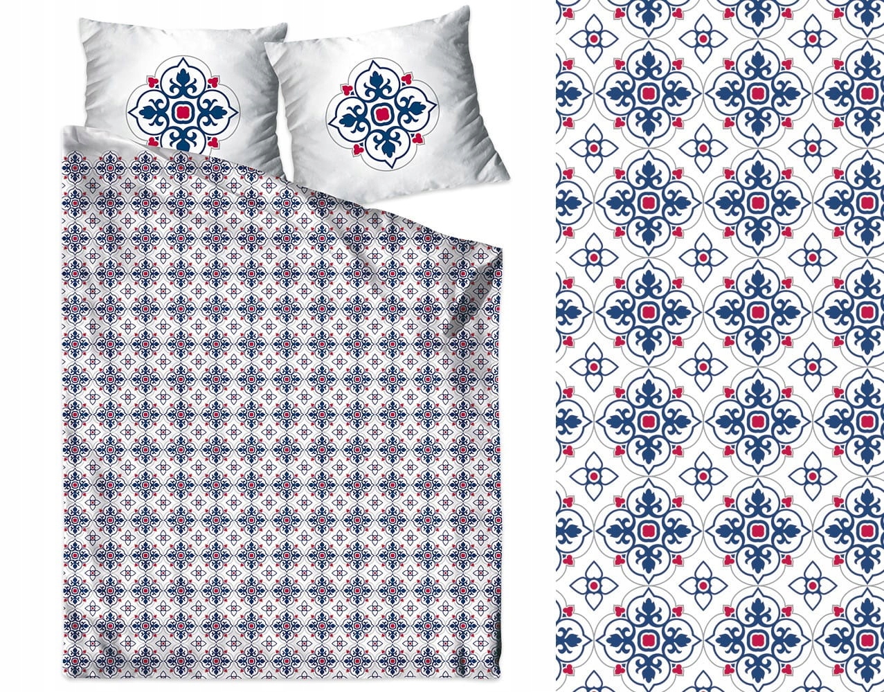 Posteľná Bielizeň 200x220 Gold line Dona Ana červeno-modré ornamenty