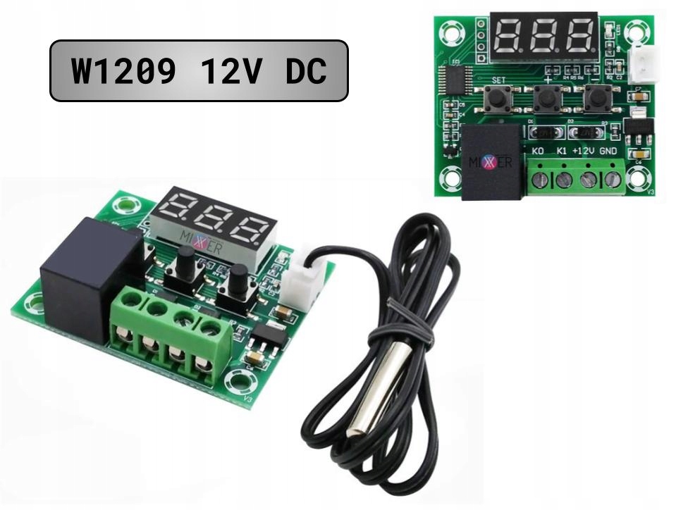 

Regulator temperatury Termostat DC 12V z Sondą Pcb