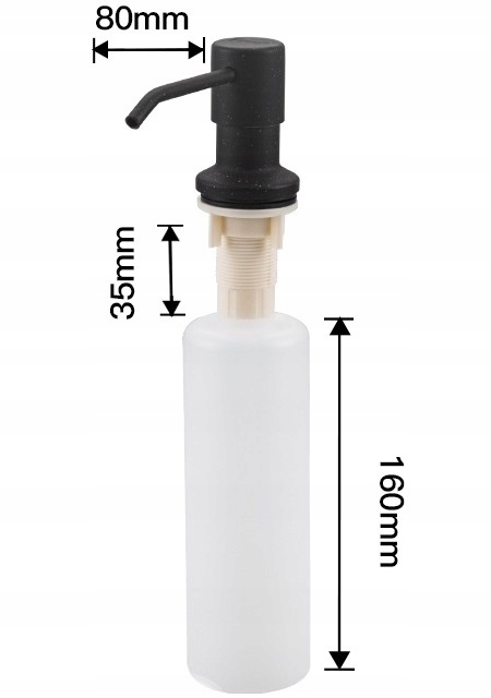 DOZOWNIK NA PŁYN DO NACZYŃ MYDŁO ŻEL CZARNY MATOWY Linia BLACK