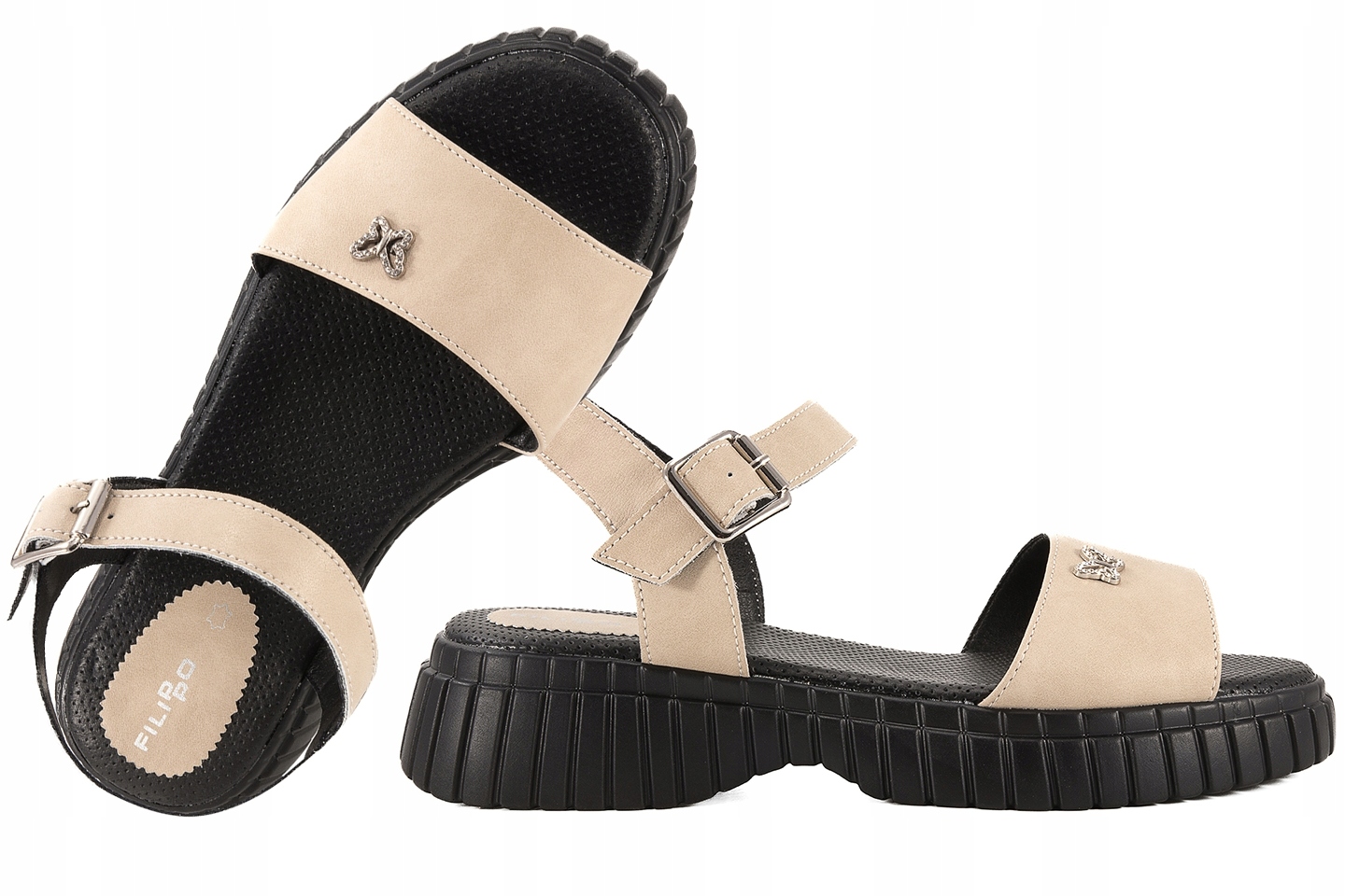 Filippo DS6811 Dámské Sandály Na Platformě, béžové, 36, béžová