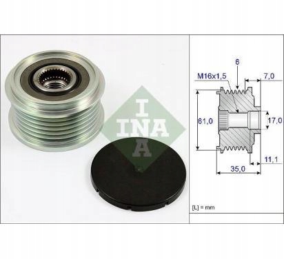 INA SPRZEGLO ALTERNATORA FIAT DUCATO 2.3 Producent części Schaeffler INA