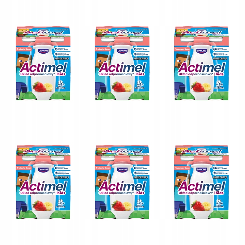 Actimel Kids s jahodovo-banánovou příchutí 4x100 g X6