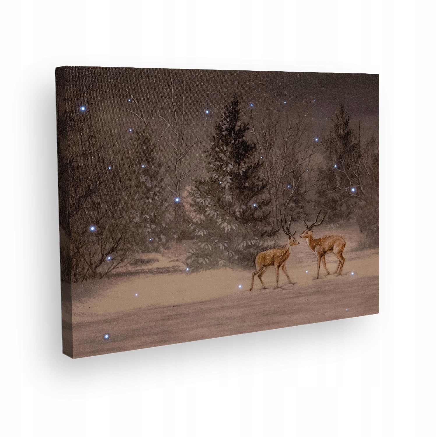 

Zimowy obraz Led 48x38 cm Jelenie wśród drzew
