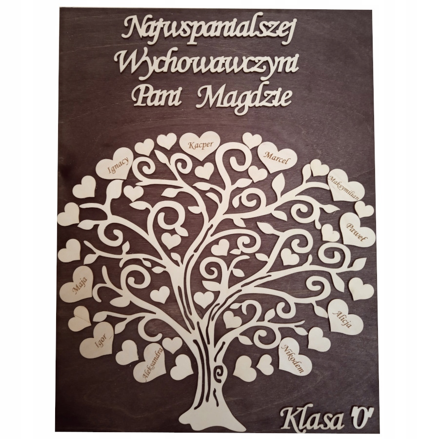 Poděkování učitele, vychovatele, stromek wenge