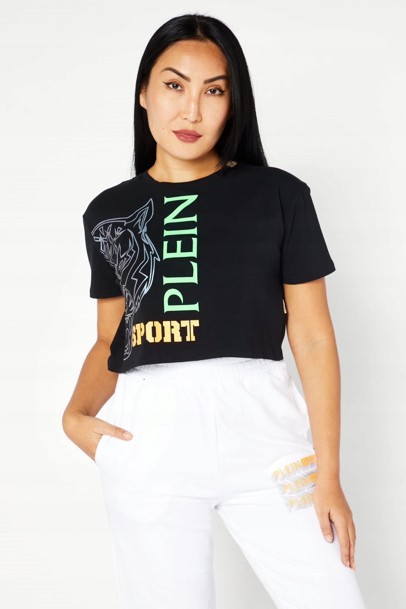 Plein Sport Černé Krátké Tričko S Potiskem (xs)