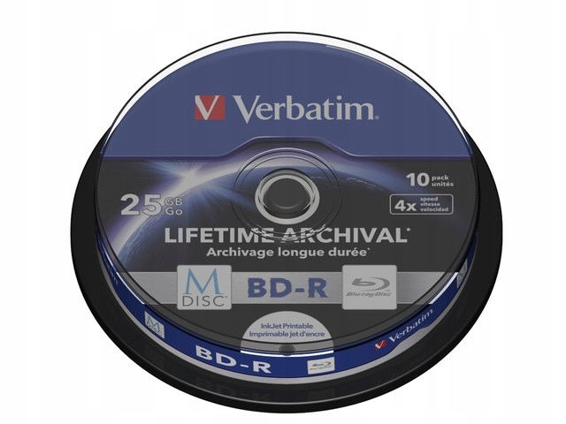 Verbatim płyty Bd-r 4x 25GB 10szt. M-disc Nadruku