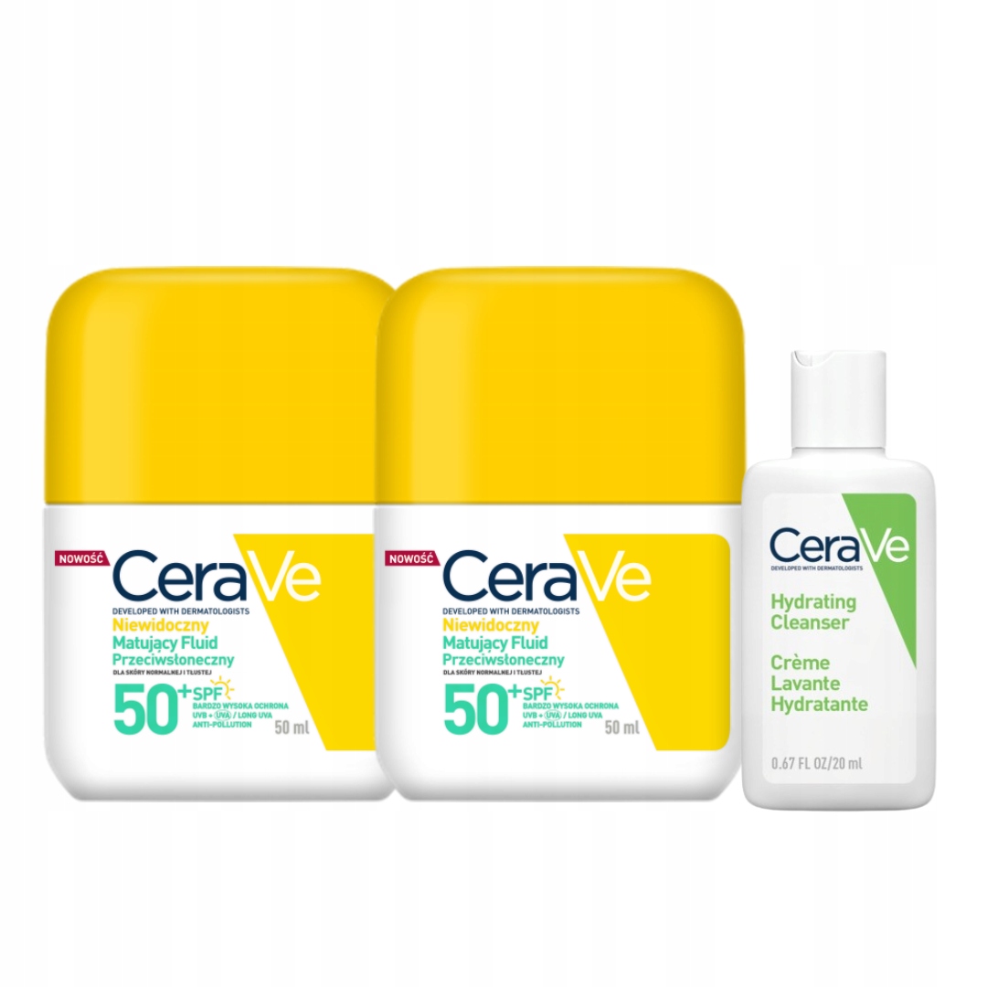 CeraVe Niewidoczny fluid przeciwsłoneczny do skóry tłustej SPF50+50ml 2PAK