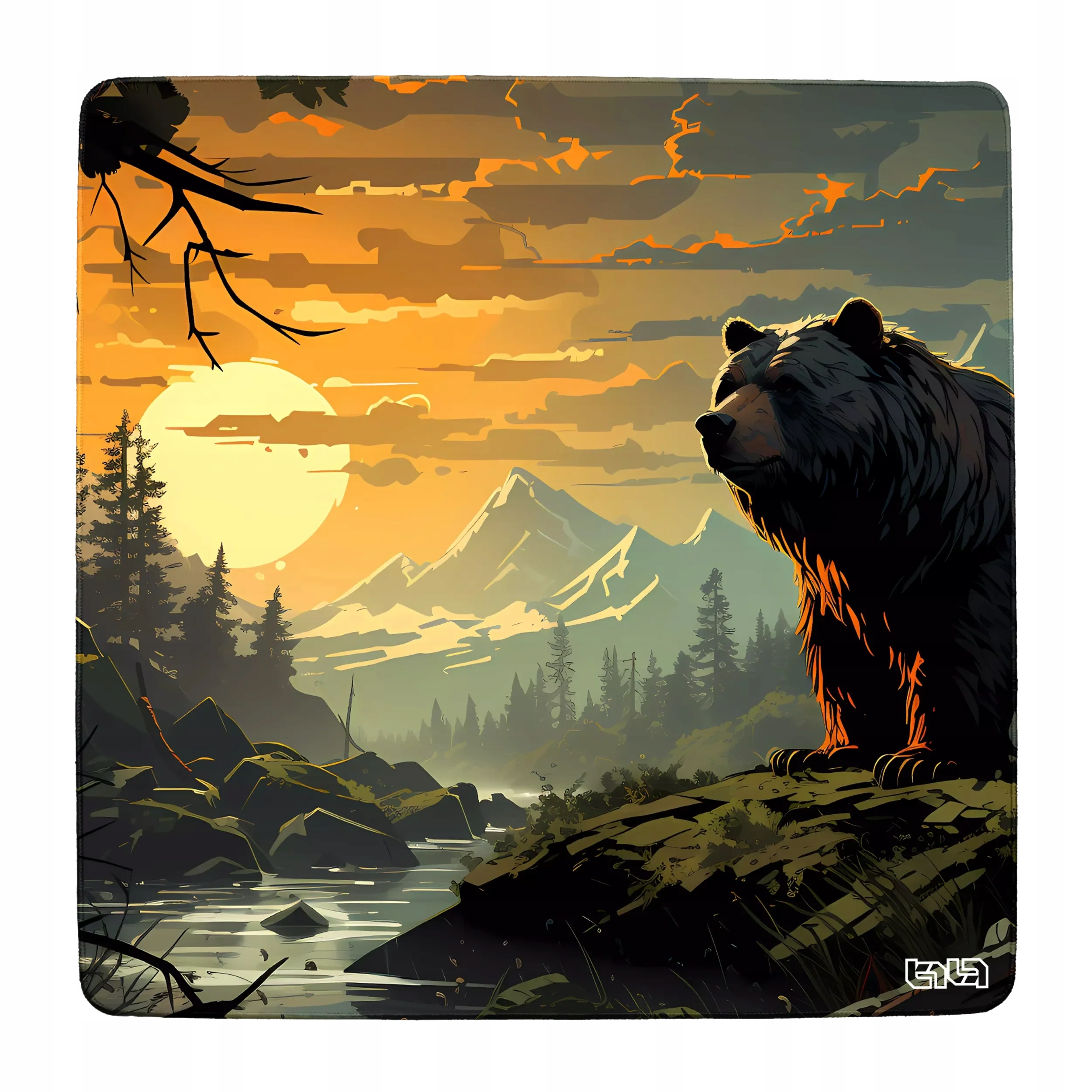 Mata Pod Krzesło Niedźwiedzi Las 100x100 Tilt Ochrona podłogi