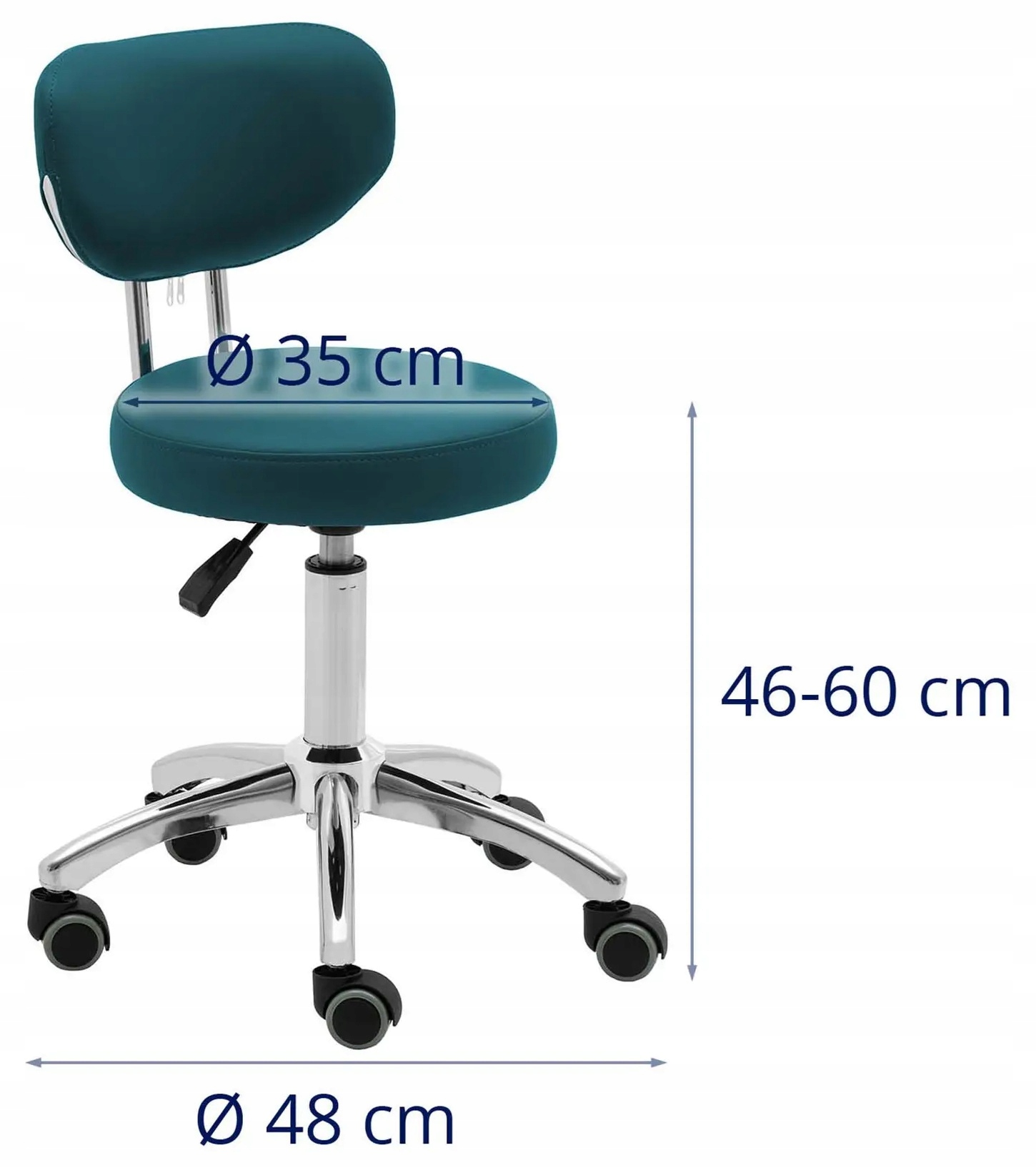 Taboret kosmetyczny z oparciem 95cm biały ekoskóra Physa ILANZ WHI 10040652