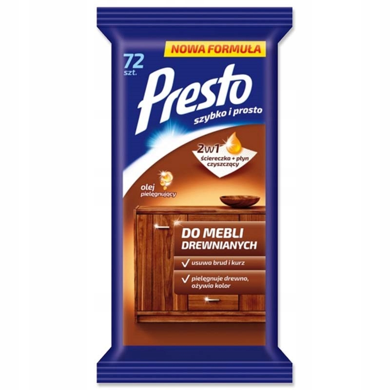 

Ściereczki nawilżane do mebli drewnianych 72szt