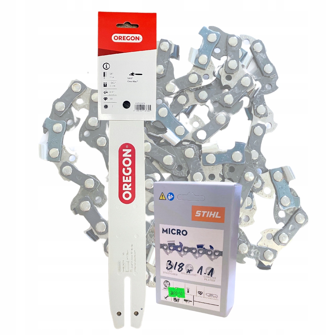 Prowadnica Oregon 14 Cali 35CM Łańcuch Stihl 3/8 X 1,1mm 50 Ogniw MS171