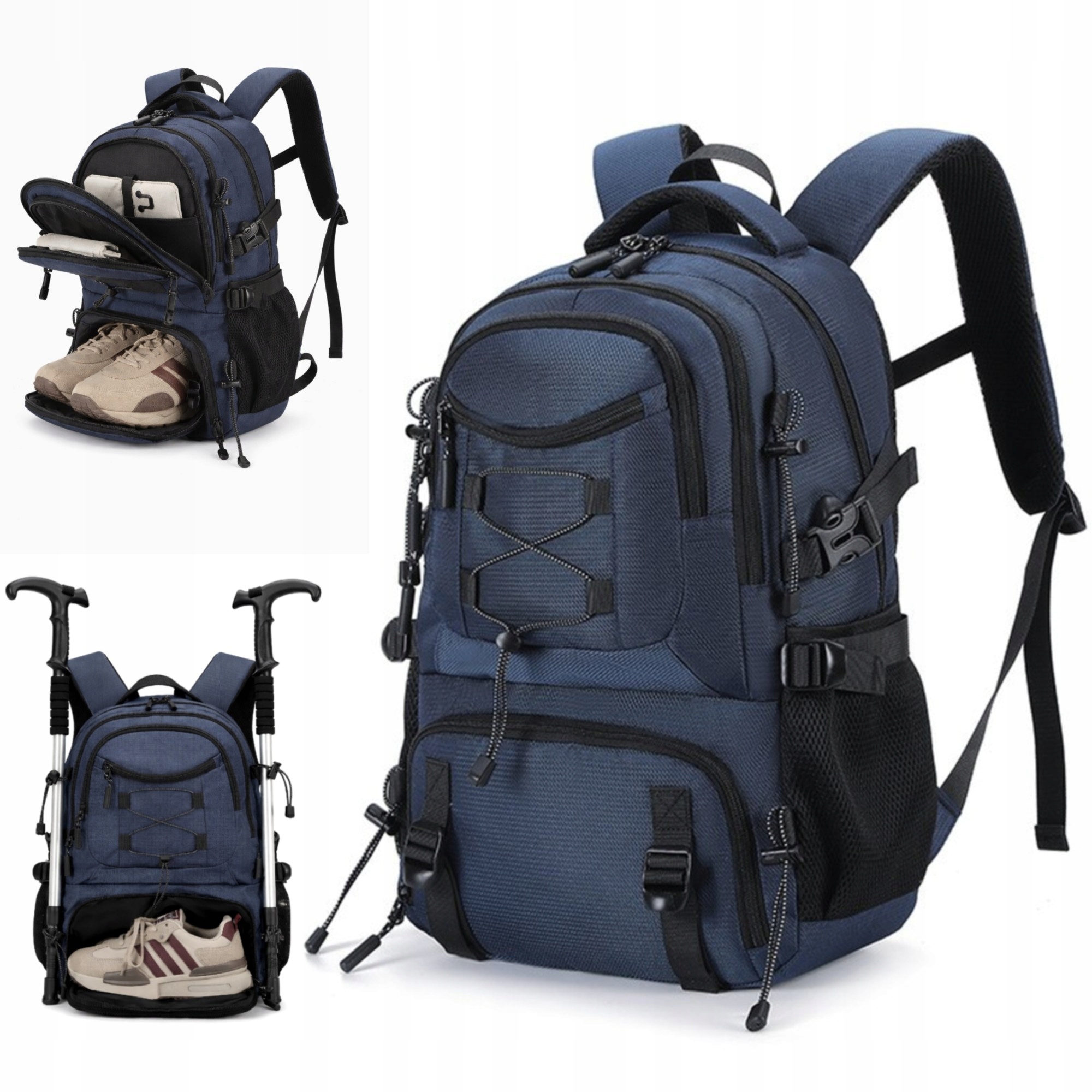 Plecak Turystyczny Trekkingowy W Góry Duży Lekki Podróżny Z Komorą Na Buty