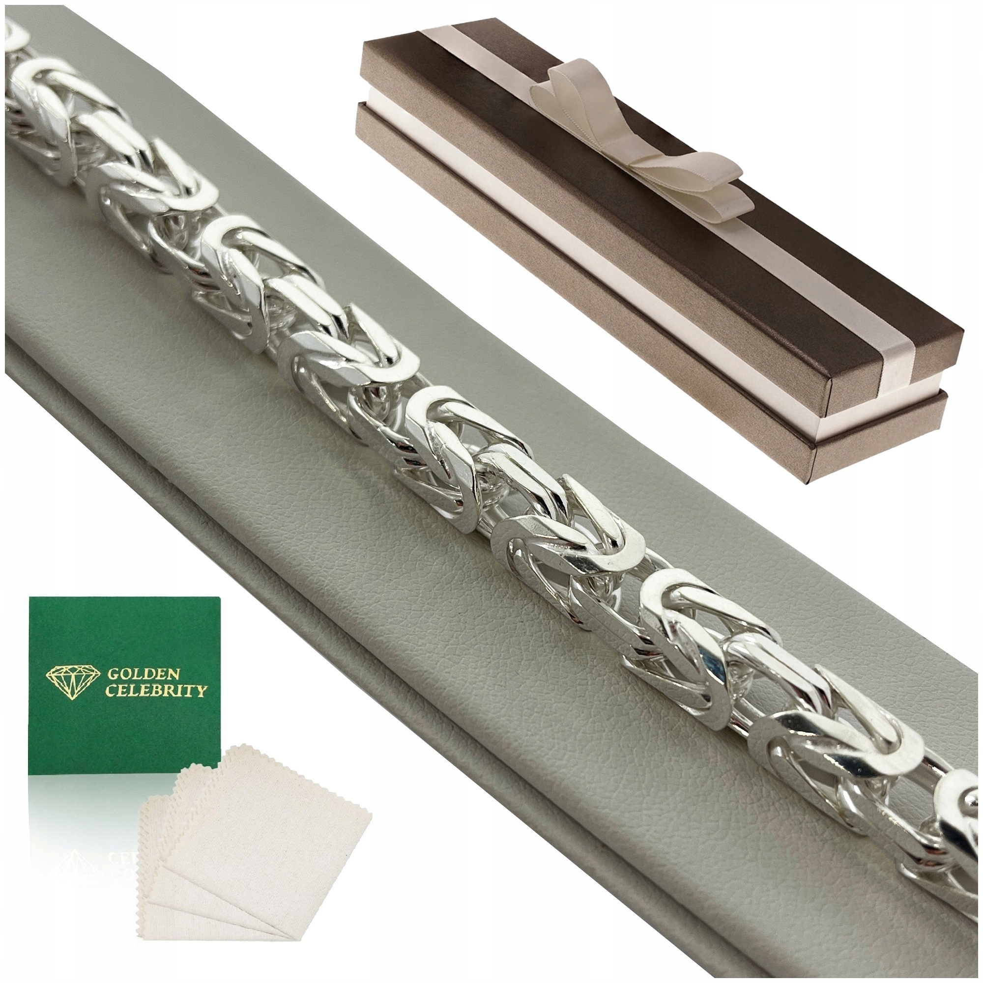 Pánský Stříbrný Náramek Královská Vazba 22cm/7mm Ryzost 925 Bonus