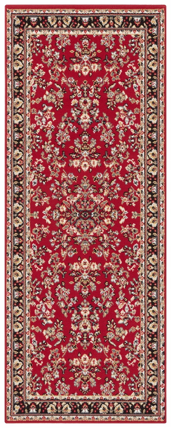 Koberec Běhoun 80x250 cm, tradiční vzor do předsíně-chodby, červeno krémový