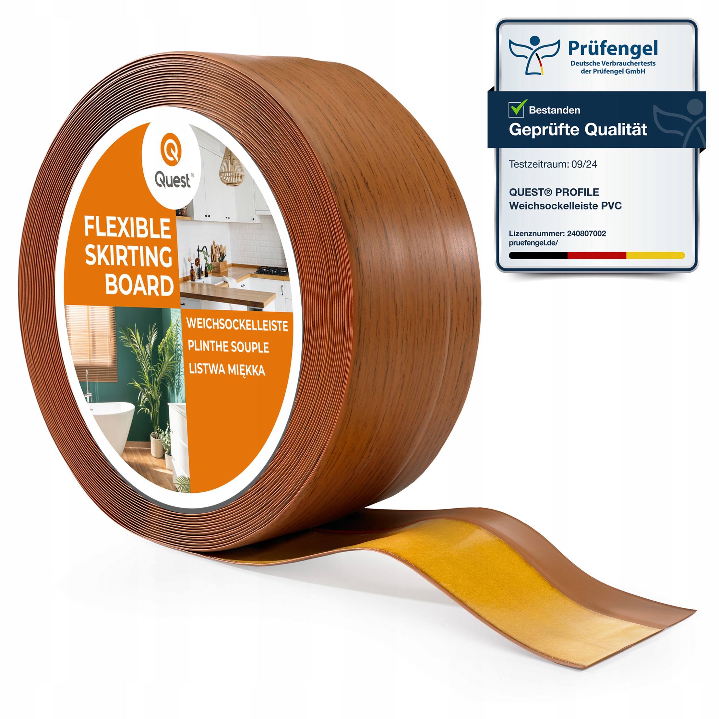 Samolepiaca podlahová lišta z Pvc 50x20 rustikálny dub 25 m| pružná