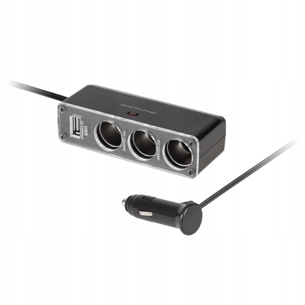 

Rozgałęziacz gniazda zapalniczki x3+1xUSB 12V/24V